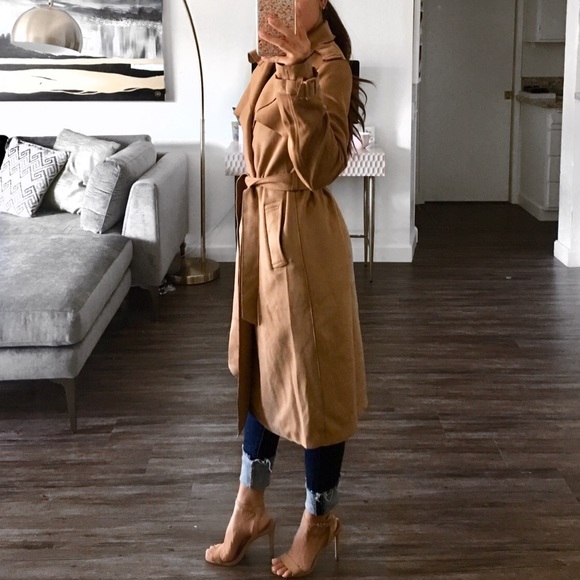 MELINDA LONG CARAMEL TRENCH COAT - Picture 3 of 5